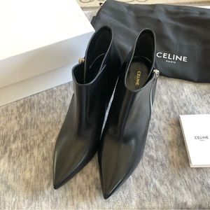 Celine Heeled Booties with Zipper Detail
